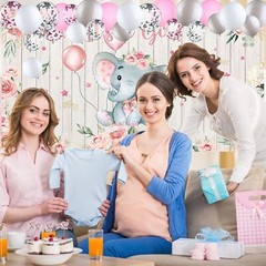 Adornos Globos Para Baby Shower De Niña Juego De Decoraciones Elefante Bebe Set