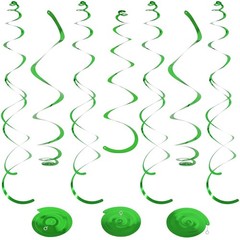 Plastic Swirl Decorations, 24PCS Double Single Swirls, Party, Green