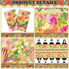 2 Pack Luau Party Decorations Plastic Tablecloth Hawaiian Theme Party