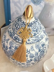 New 5pcs Lunar New Year Lucky Rice Yellow Gold Tassel Knot Silk Pendant Ornament
