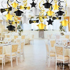 KatchOn Hanging Graduation Decorations 2026 | Black and Gold Graduation Hangi…
