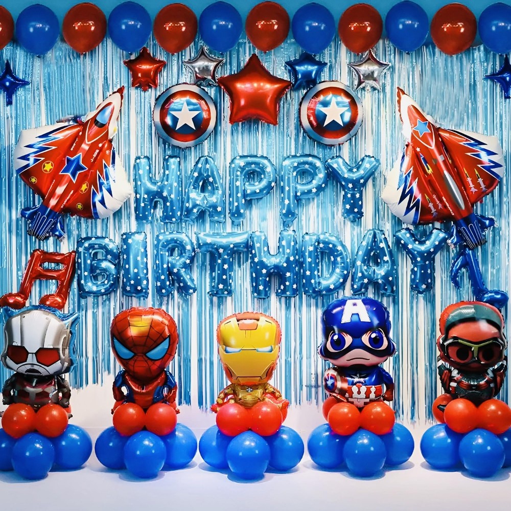 Birthday Decorations for boys,Superhero Birthday Balloon Garland for Kids, Co…