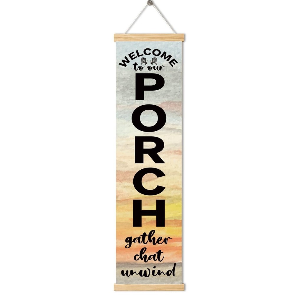 Welcome to our Porch Decor Banner, Rustic Welcome Wall Decor Banner, Hanging …