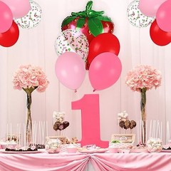 33Pcs Large Summer Fruit Foil Mylar Balloons – Shortcake Strawberry
