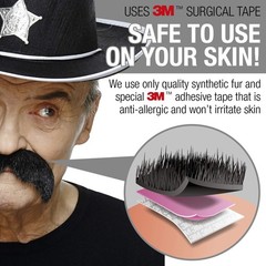 Self Adhesive Fake Mustache Mix, Novelty, False Facial Hair Value Pack (6pcs.)