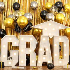 HILAVO Grad Marquee Letters 3FT for 2026 Graduation Decorations, White Large Lig