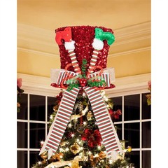 Collapsible Christmas Tree Top Hat with Secure Fixing for Festive Decor