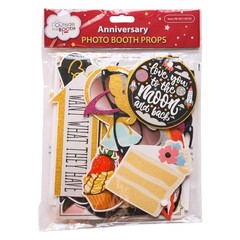 41 PCS Anniversary Photo Booth Props Kit 8×10 Sign Sticks Adhesive Pads