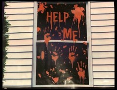 Halloween Haunted House Scene Setter Help ME Bloody Hands photo prop backdrop