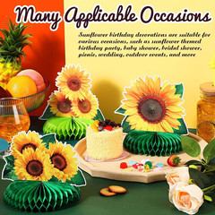 8 Pieces Sunflower Party Honeycomb Centerpieces Table Decorations Sunflower Supp