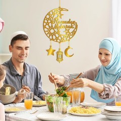 Ramadan Decoration for Home Acrylic Ramadan Door Wreath Ramadan Mubarak Islamic