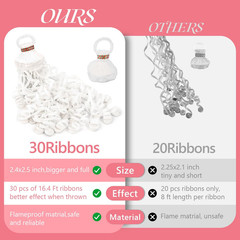 40 Pack White Streamers Poppers No Mess Paper Confetti Hand Throw Party 16.4Ft