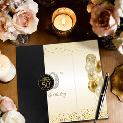 50Th Birthday Party Decorations – Happy 50Th Birthday Guest Book for Women & Men