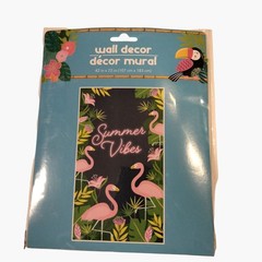 Pink Flamingo Wall Door Mural Summer Vibes 42 x 72 inch Beach Tropical Coastal