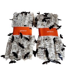Halloween Garland with Mylar Black Bats Party Decoration 12 Ft ea 2 Rolls