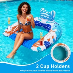 New Pool Floats Adult, 3Pack/4Pack Inflatable Chair, U-Shaped Float Lounger with