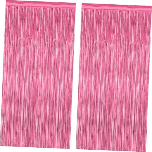 2 Pack Party Decorations, 3.28 FT x 7.05 FT Backdrop, Metallic 2 PCS Pink