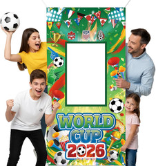 World Cup Decorations Photo Banner Backdrop 71X35 Inches Soccer Party Photo Boot
