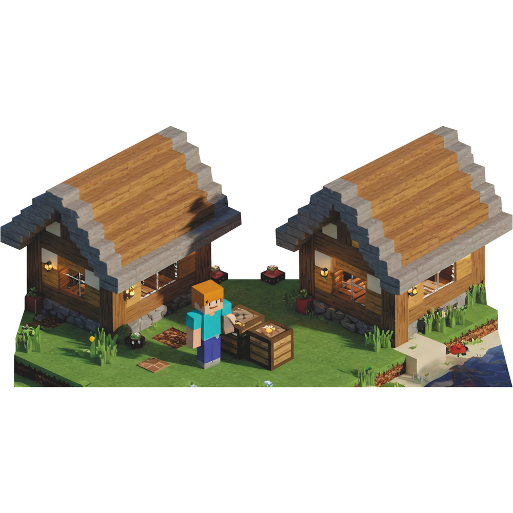 SP13375 Video Game Gold Mine Pixel Crafting House Home Landscape Cardboard Cutou