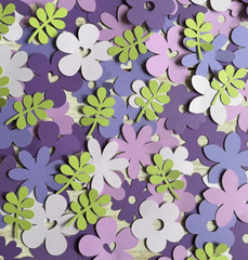Purple Paper Flower Confetti table decorations Wildflowers Birthday Baby Party
