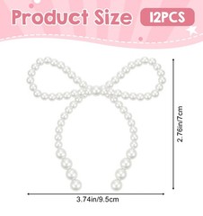 12Pcs Pearl Bow Ornaments, Reusable Elegant Pearl Bows for Cake Topper Christ…