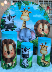 Themed Round Backdrops w/ Matching Cylinder Covers-Many Designs Party Decor Set