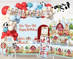 1st Birthday- Farm First Birthday Decorations Kit NEW