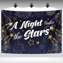 Starry Night Prom Party Backdrop 7×5 Ft Under The Stars Graduation Decor