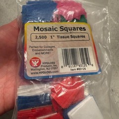 Mosaic Squares – 2500 qty Assorted Colors Hygloss Mosaic Tissue Squares 1”