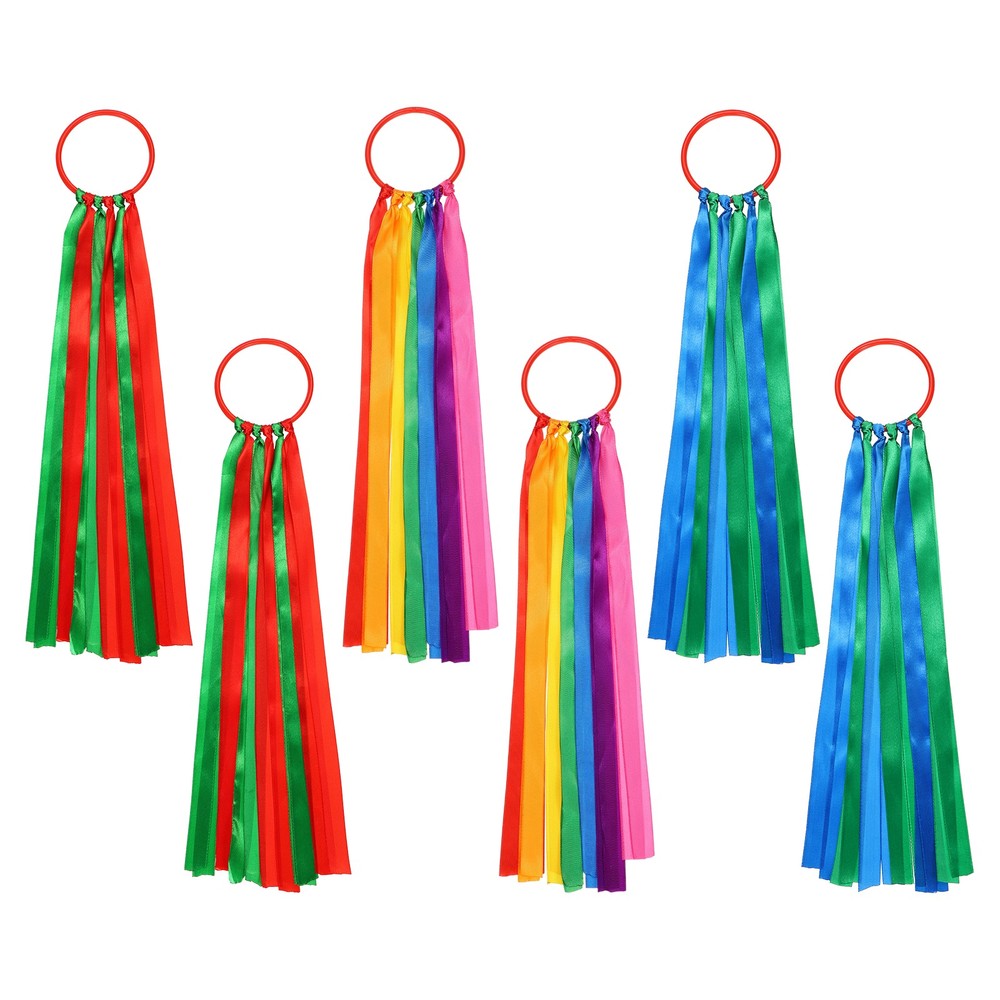 Hand Held Dance Ribbons, Wrist Streamers 20.8″ & 6 Pcs & Mixed Color