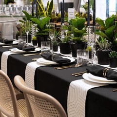 sancua 2 Pack Black Tablecloth 60 x 102 Inch, Rectangle 6 Feet Table Cloth – …