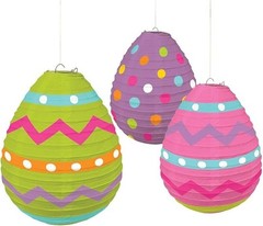 Amscan Egg Shaped Paper Lanterns, 3 pieces
