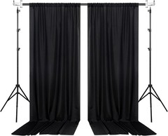 Luxurious Black Curtain Panels – 5ft x 10ft Design for Stunning Event Backdrops