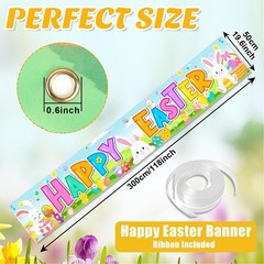 Happy Easter Banners, Outdoor/Indoor Decorations, 118′ x 20′, Easter Theme Pa…