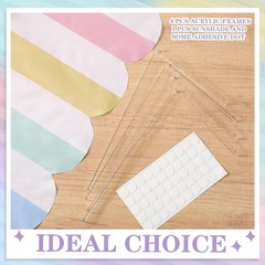 Waterproof Circus Awning Decor Farmers Market Decoration Pastel White 3D Striped