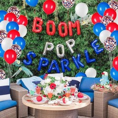 Patriotic Confetti Balloons Independence Day Birthday Party Supplies Decor