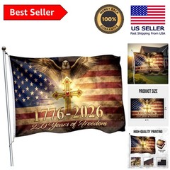 250th Anniversary Flag – 4×6 Ft Foldable Eagle Banner for Indoor & Outdoor Decor