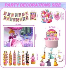 Mario Princess Peach Party Decorations, Mario Princess Peach Birthday Party Supp