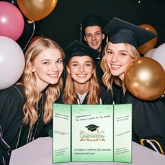 2026 Graduation Memory Book – Elegant Autograph Sign-In with Gold Embossing