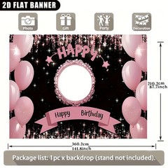 1pc 2D Personalized Custom Name Age Number Birthday Banner Indoor Outdoor Party♪