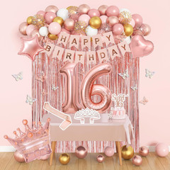 Sweet 16 Party Decorations, 16Th Birthday Decorations for Girls Rose Gold Pink F