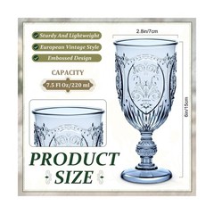 Wiwiqing 100 Pcs Plastic Goblets 7.5oz Vintage Goblet Plastic Wine Glasses Co…