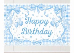 Mocsicka Blue Bow Birthday Decorations Bow Birthday Backdrop