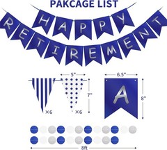 Lightweight Blue Silver Retirement Party Banner – Perfect for Celebrations
