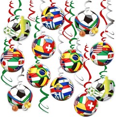 Soccer Party Decorations 12 Pcs Streamers Flags World Cup 2026 Theme