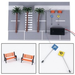 LED Illuminated 1/64 Scale Car Parking for lot Diorama Model for Collectors