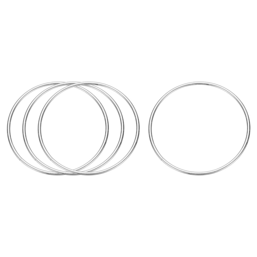4 Pcs Metal Hoops for Crafts, 3.1 Inch Dream Catcher Rings, Silver