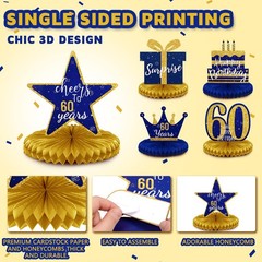 9 Pcs 50th Birthday Decorations Honeycomb Centerpieces Vintage 1974 Table Sign