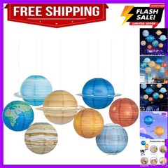 8 PCS Planet Paper Outer Space Party Decorations Solar System Planets Hanging…