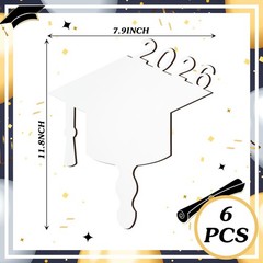 6 Pcs Sublimation Graduation Fans Blank Bulk Class of 2026 Gifts DIY Hand Pad…